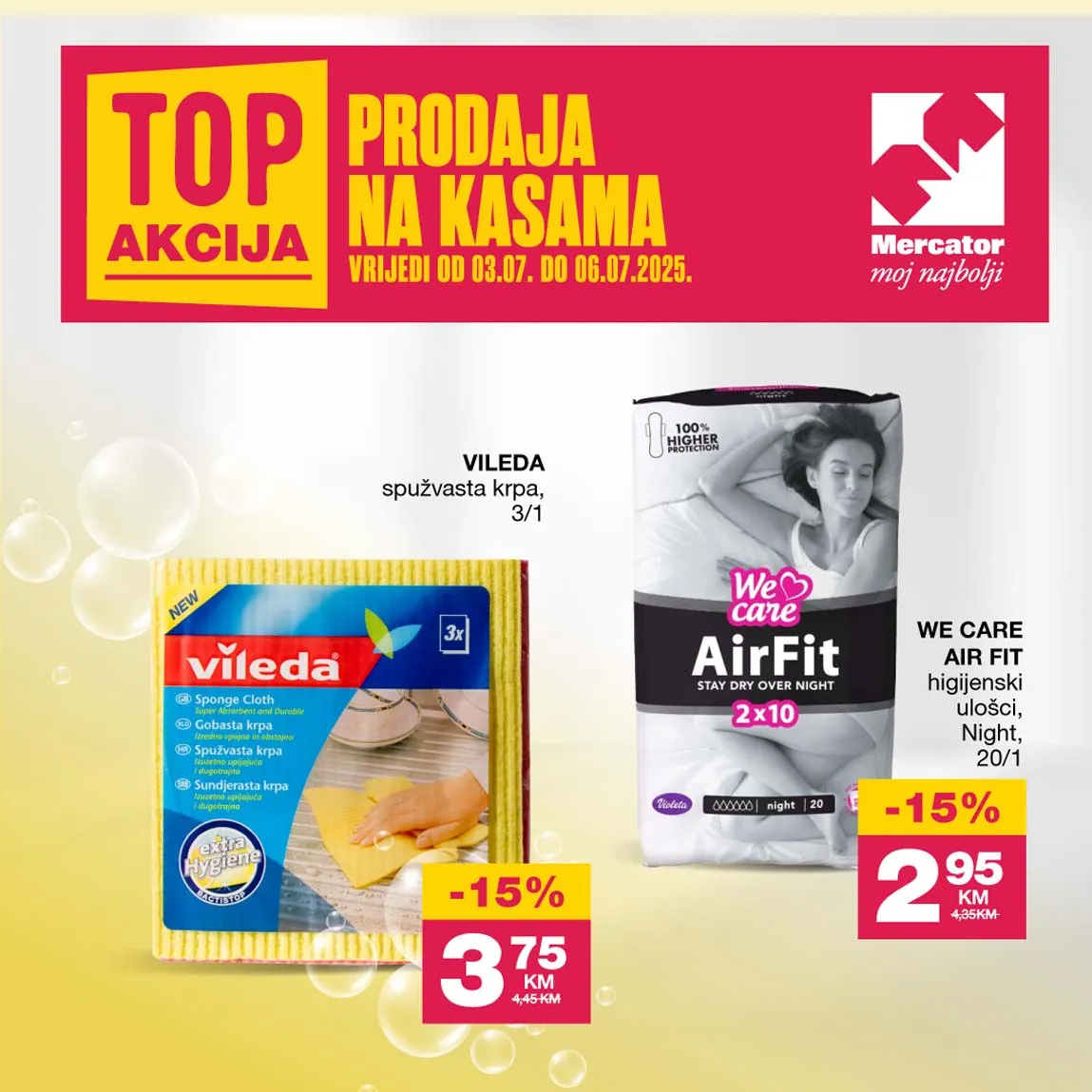 MERCATOR Top Akcija na kasama sniženja do 06.07.2025