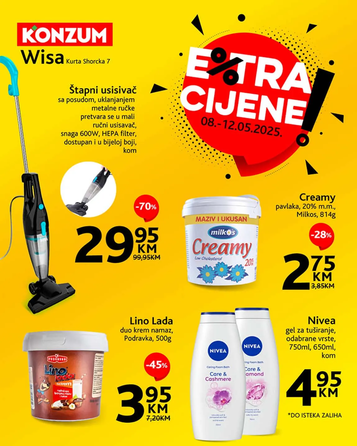 KONZUM Akcija WISA Extra cijene sniženja do 12.05.2025