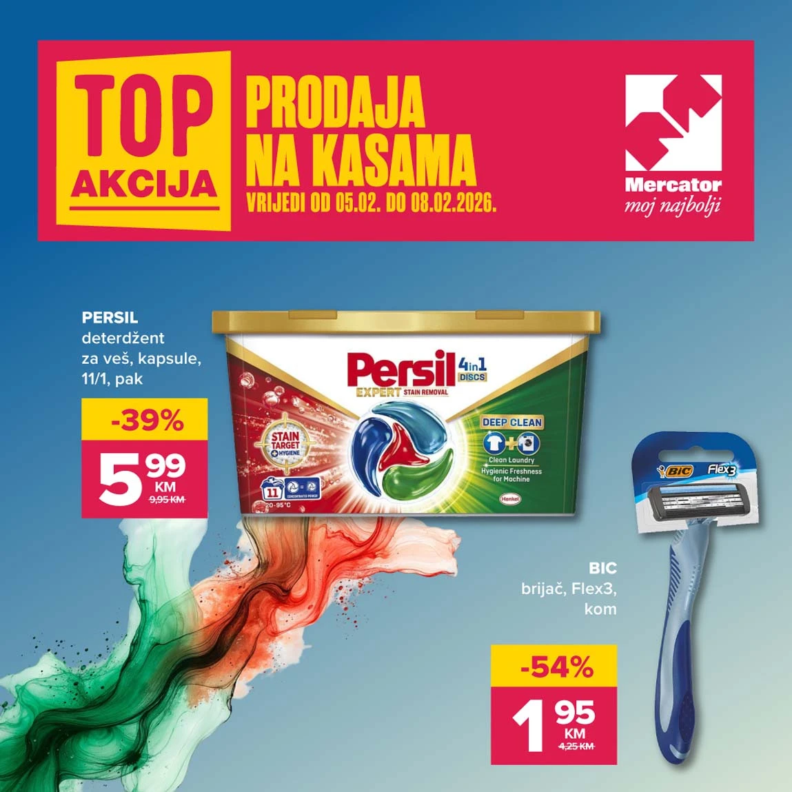 Mercator akcija na kasama – sniženja februar 2026