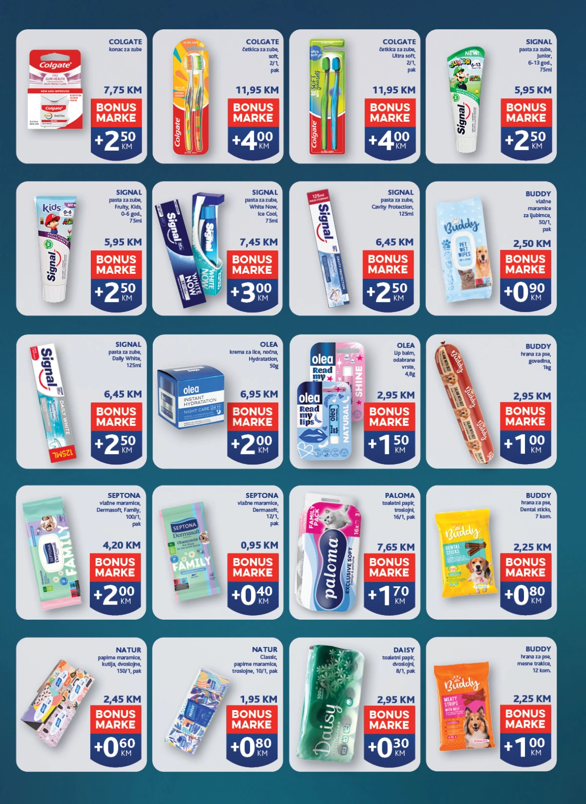 Konzum i Mercator katalog - higijena i pet proizvodi sa BONUS MARKAMA
