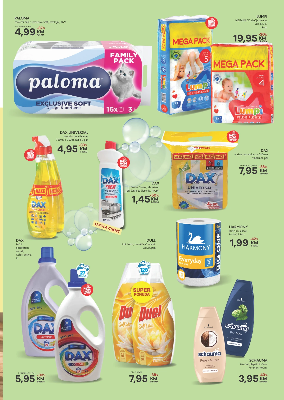 Konzum Gradačac akcija – kućna hemija, pelene i proizvodi za ličnu njegu