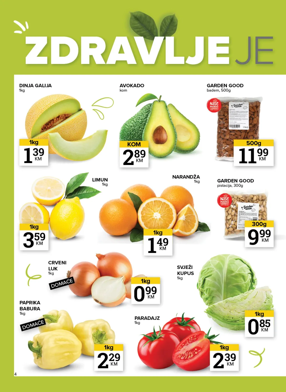 Konzum i Mercator katalog – voće i povrće po akcijskim cijenama