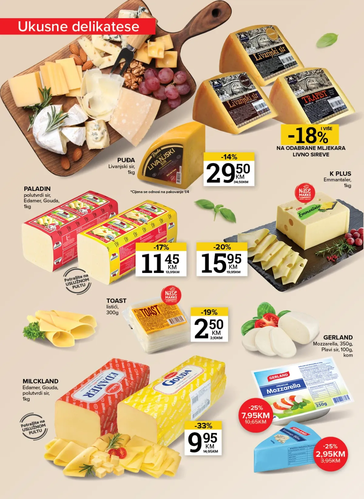 Konzum i Mercator katalog – sirevi i delikatesni proizvodi na akciji