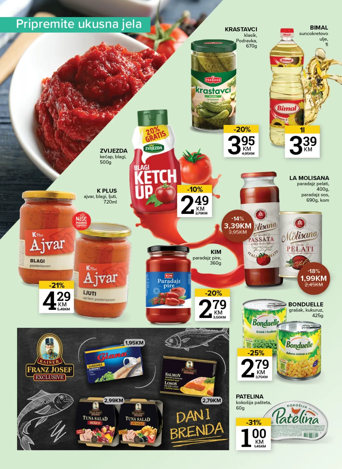 Konzum i Mercator katalog – ulje, ajvar, kečap i konzervirana hrana