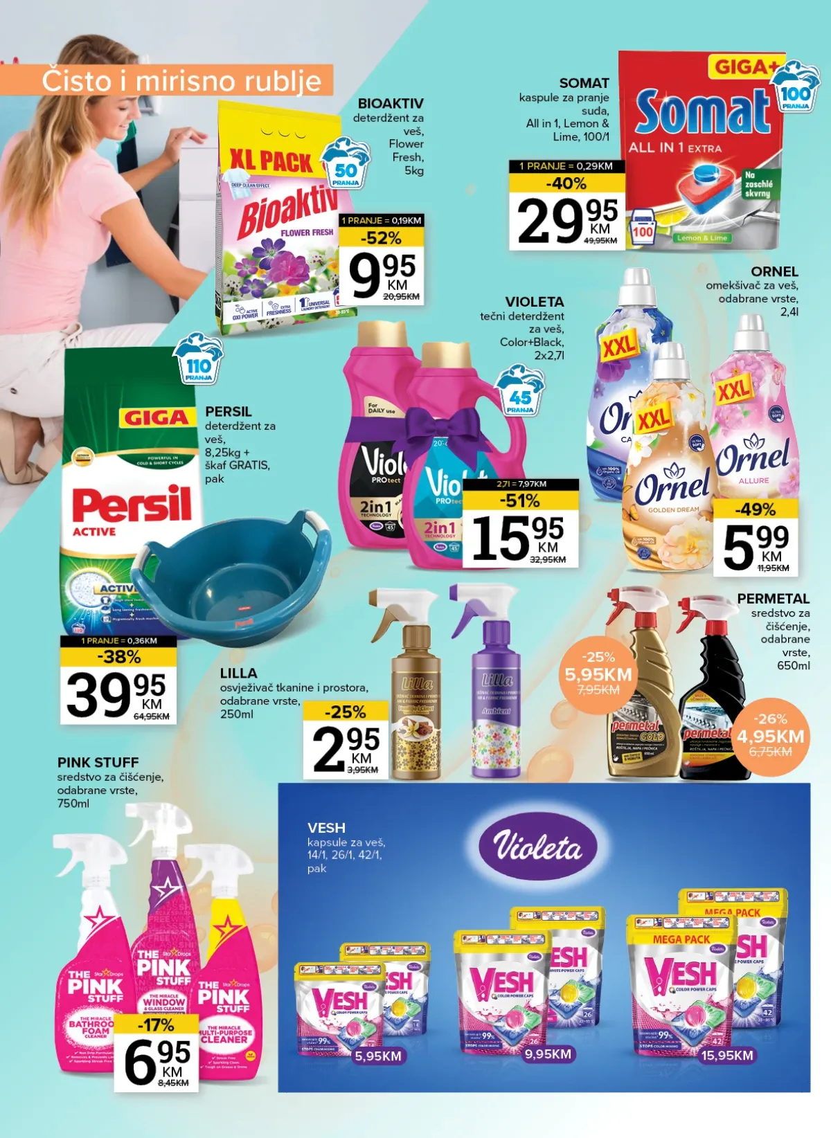 Konzum i Mercator katalog – deterdženti i sredstva za čišćenje uz popuste do 52%