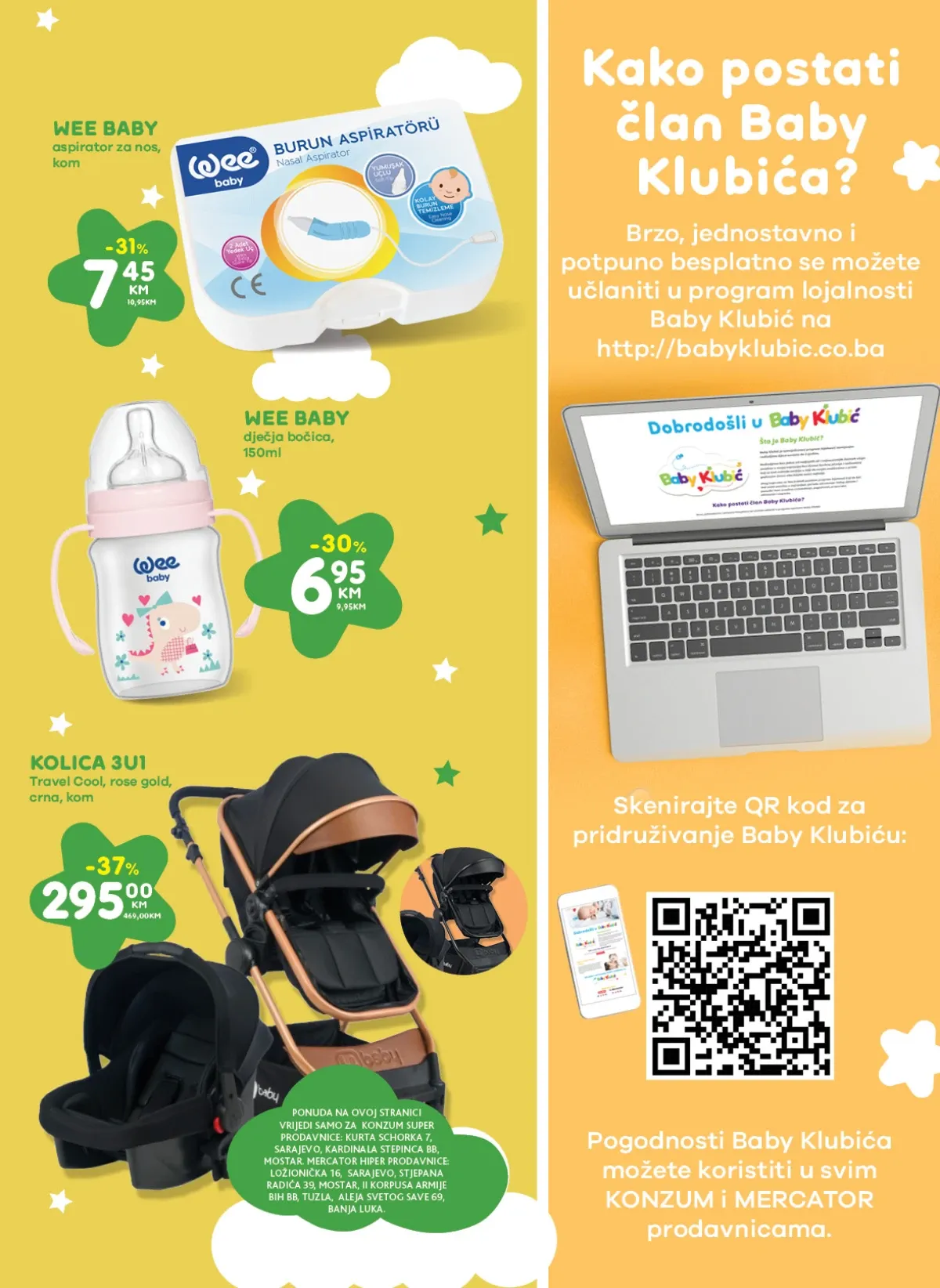 Konzum i Mercator Baby Klubić – oprema za bebe i dječiji proizvodi