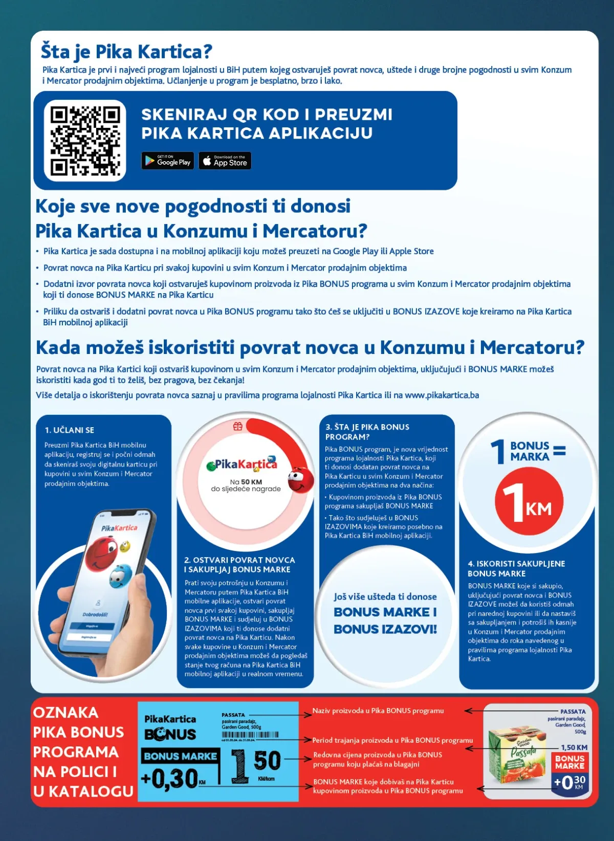 Konzum i Mercator – Pika Kartica program lojalnosti i Bonus program