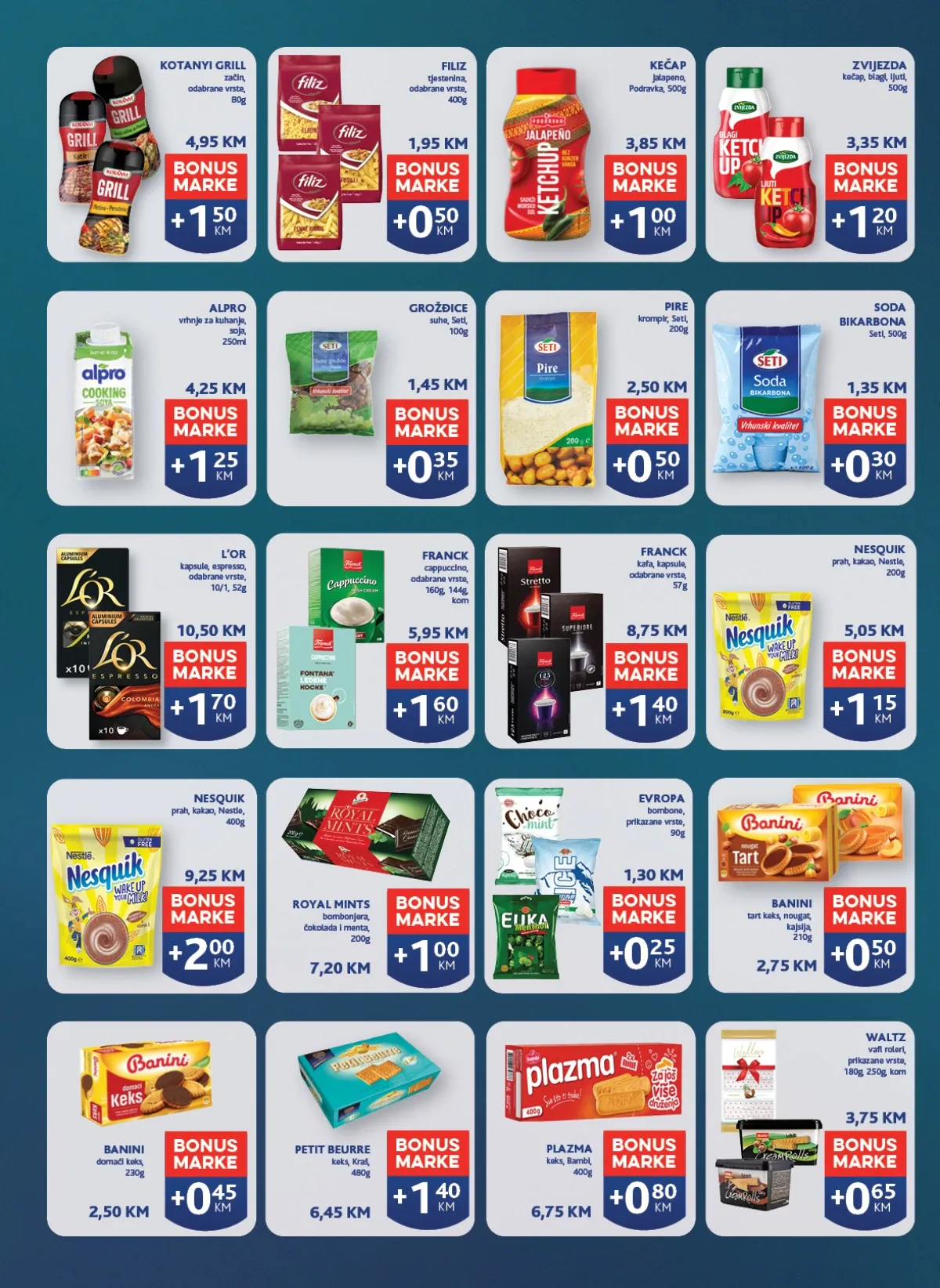 Konzum i Mercator Pika Bonus – kafa, slatkiši, začini i prehrambeni proizvodi