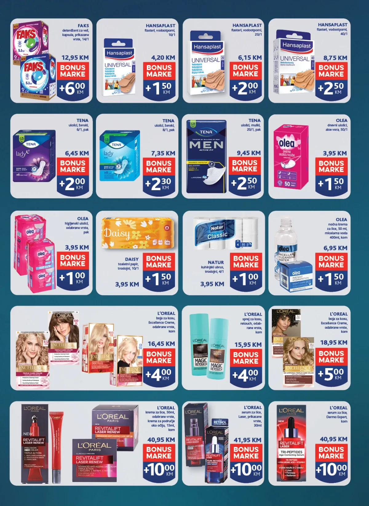 Konzum i Mercator Pika Bonus – deterdženti, higijena, kozmetika i njega