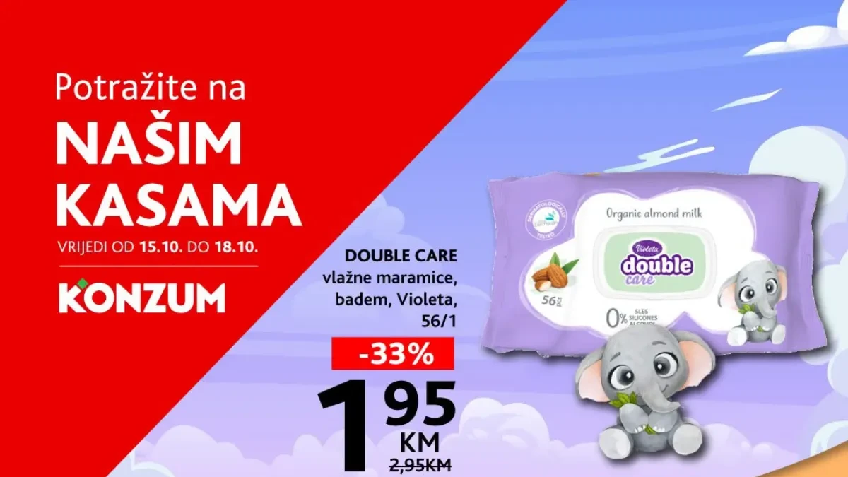 Konzum akcija na kasama od 15. do 18.10.2026. – popusti do 33%