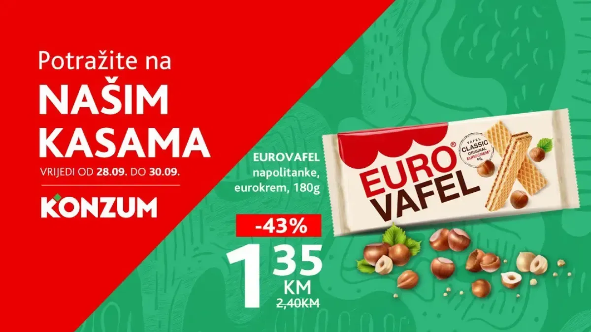 Konzum i Mercator TOP akcija na kasama od 28. do 30.09.2026. – Popusti do 47%
