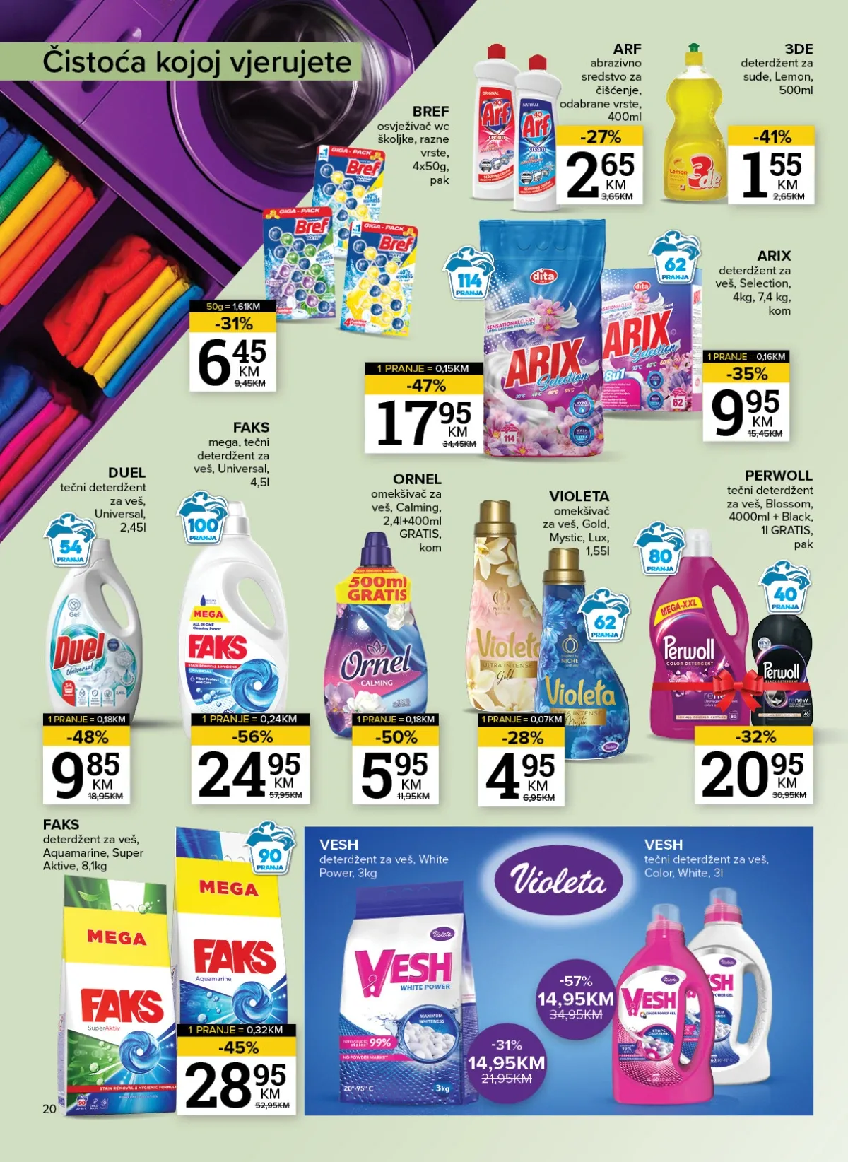 Konzum i Mercator katalog do 10.08.2026. – Persil, Ariel, Jar, Bref i sredstva za čišćenje (strana 22)