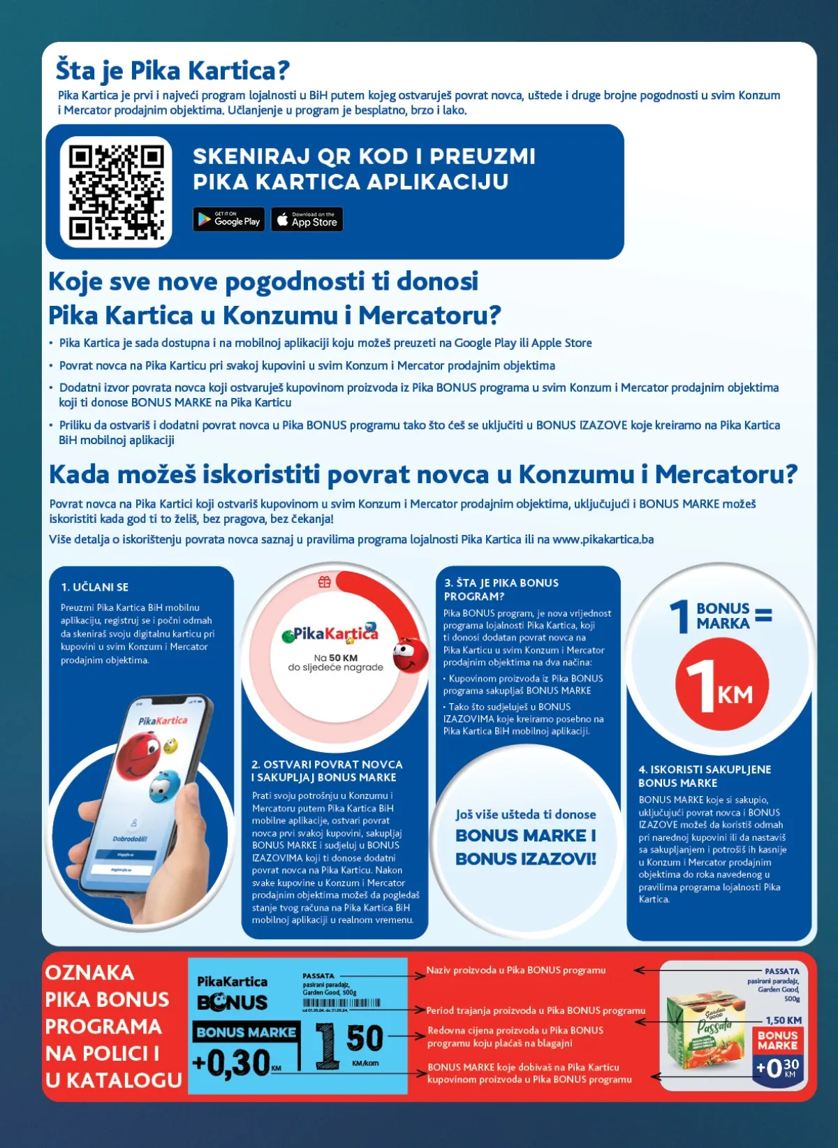 Konzum i Mercator katalog do 10.08.2026. – bonus bodovi i pogodnosti za kupce (strana 28)