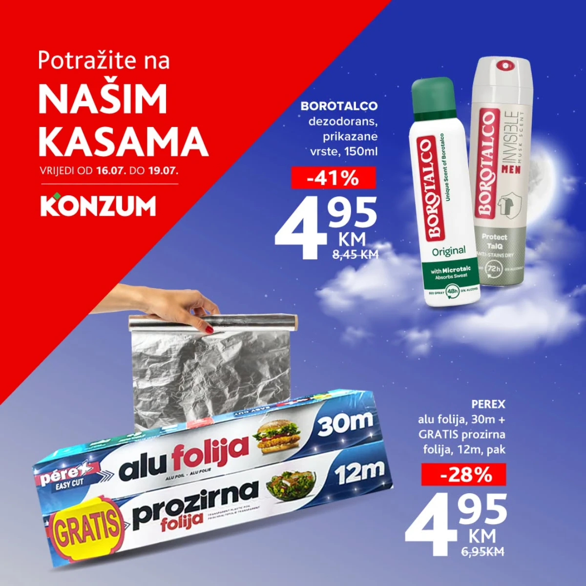 Konzum akcija na našim kasama donosi vikend popuste do 41% od 16. do 19.07.2026.