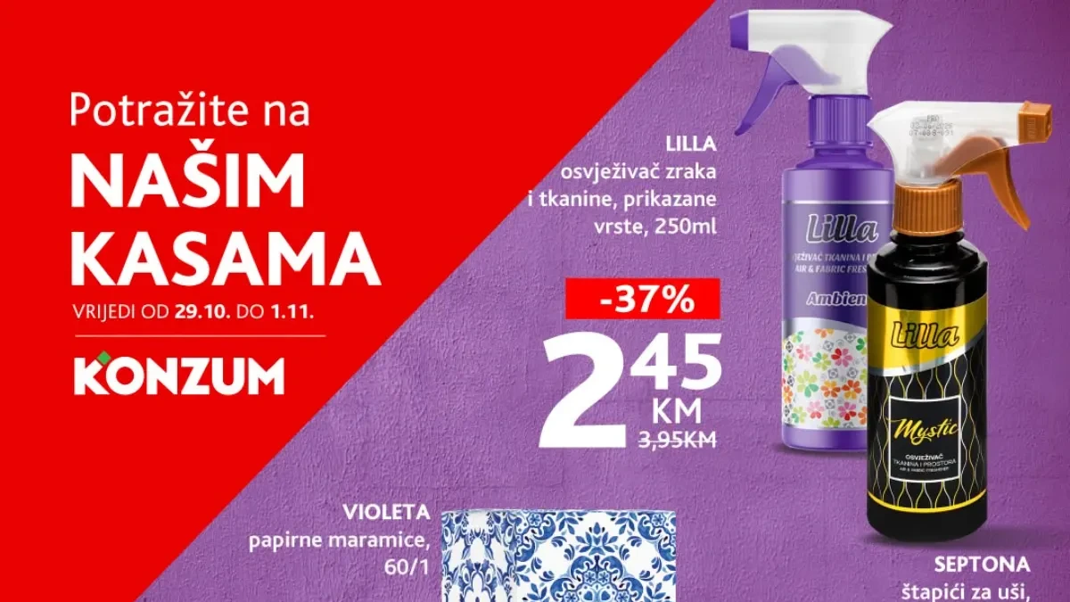 Konzum akcija na kasama od 29.10. do 01.11.2026. – popusti do 50%