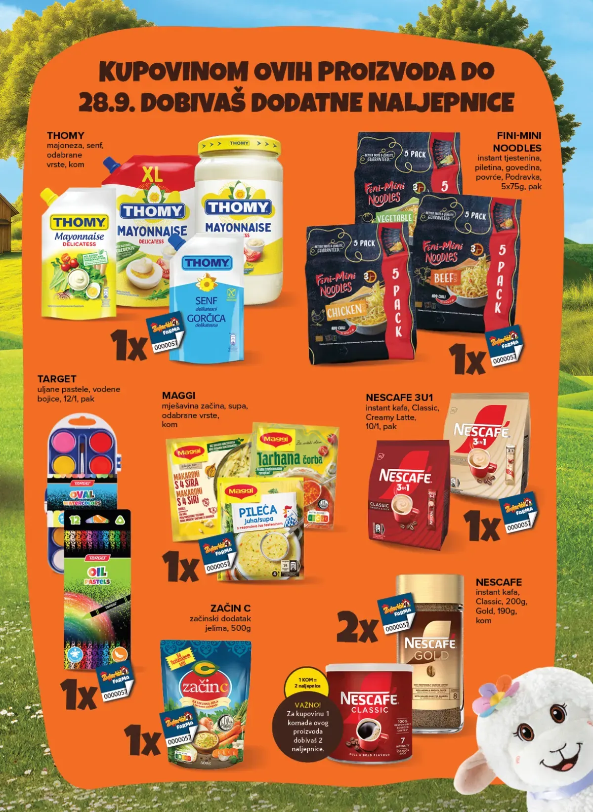 Konzum i Mercator katalog do 28.09.2026. – proizvodi uz dodatne Zvjierići Farma naljepnice