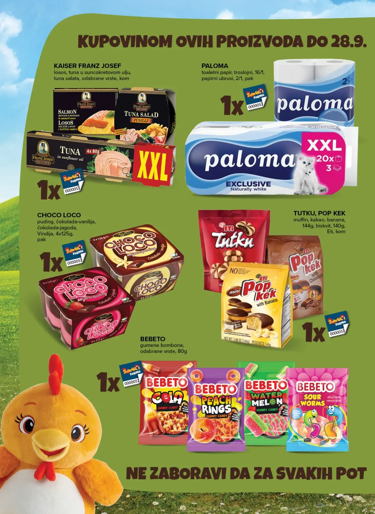 Konzum i Mercator katalog – Paloma, Bebeto i drugi proizvodi uz dodatne naljepnice
