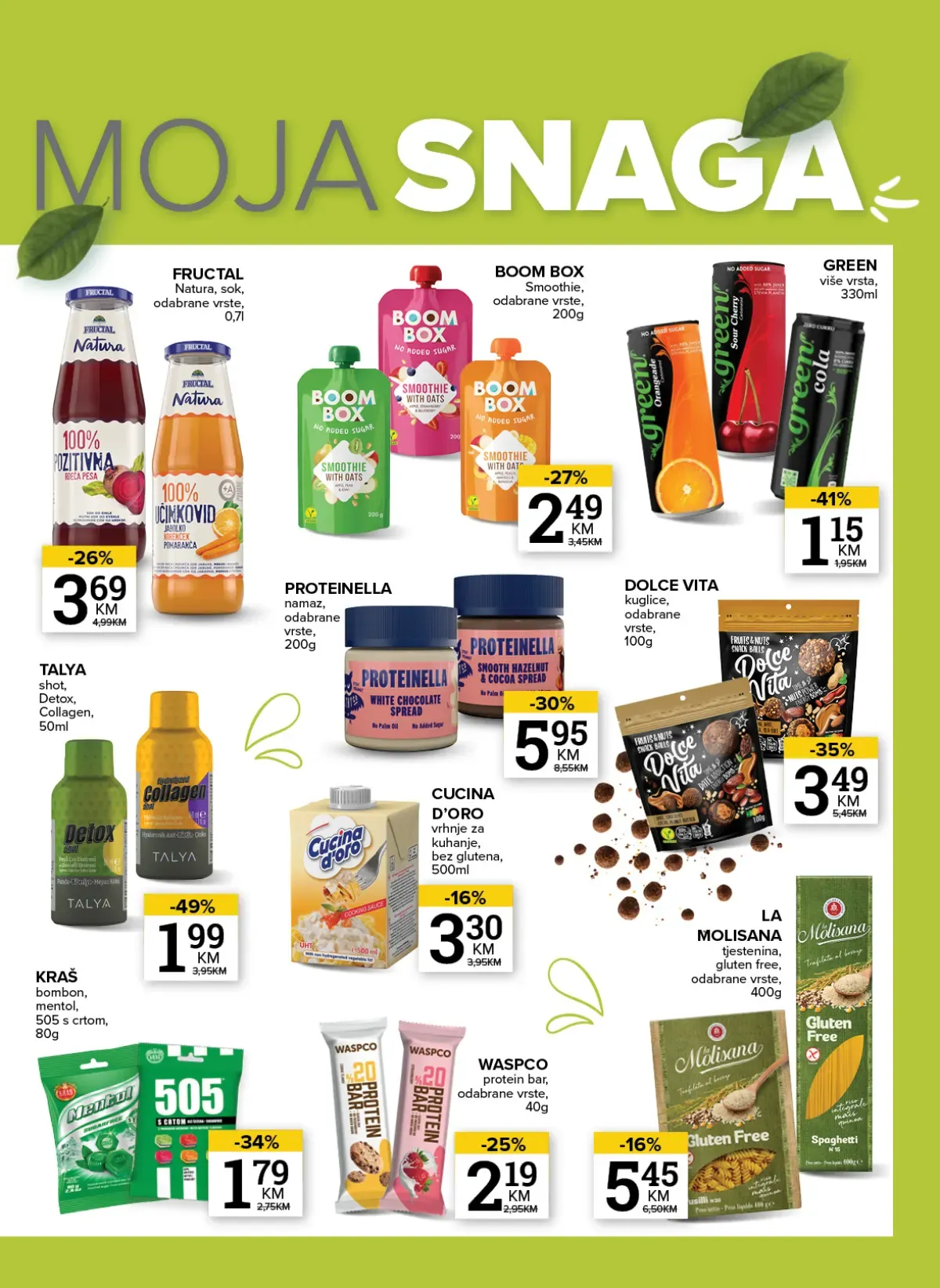Konzum i Mercator katalog – zdrava hrana, sokovi, proteinski proizvodi i bezglutenska tjestenina