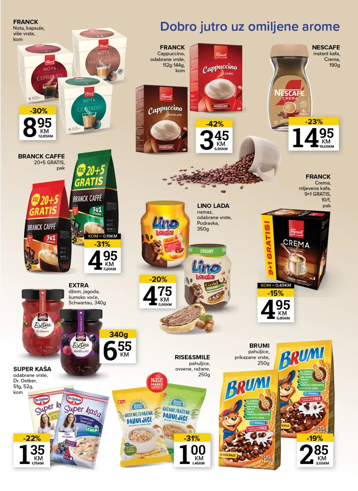 Konzum i Mercator katalog – Franck i Nescafé kafa, Lino Lada i namazi