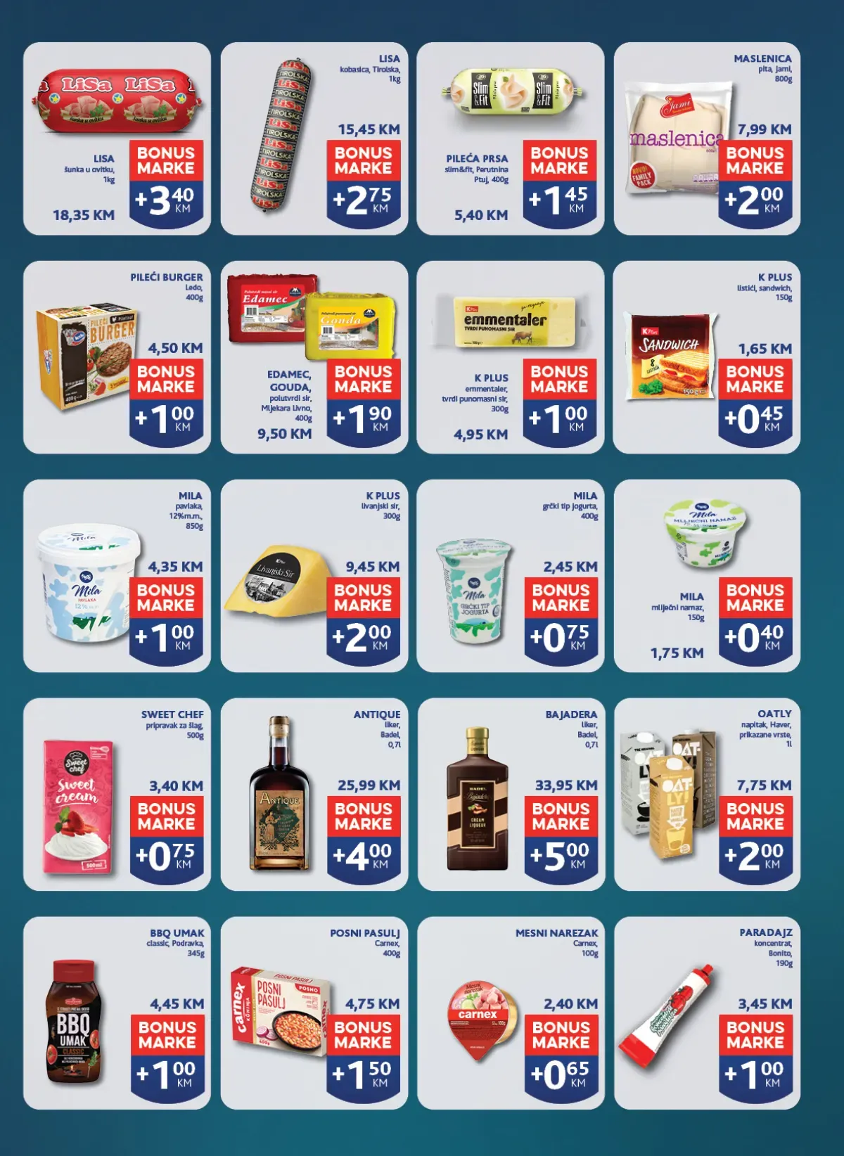 Konzum i Mercator katalog – proizvodi uz Pika Bonus Marke