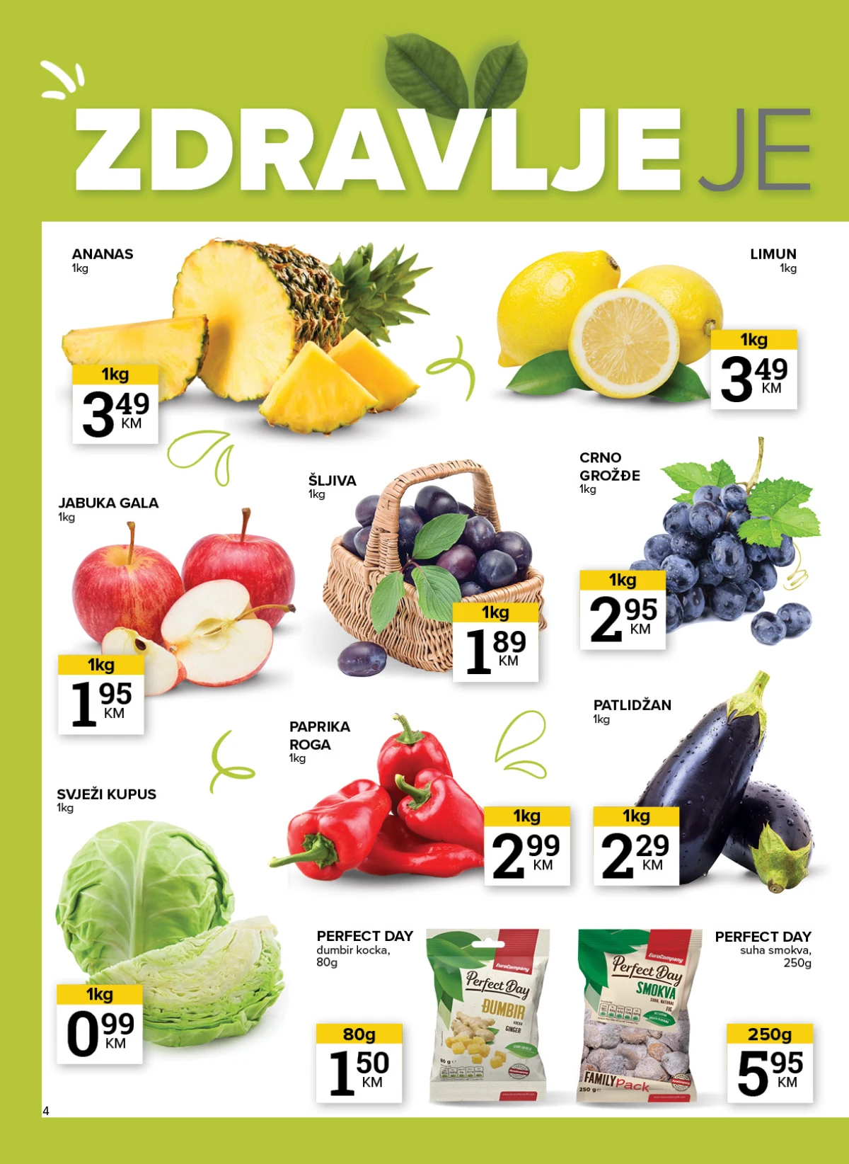 Konzum i Mercator katalog – voće i povrće po akcijskim cijenama