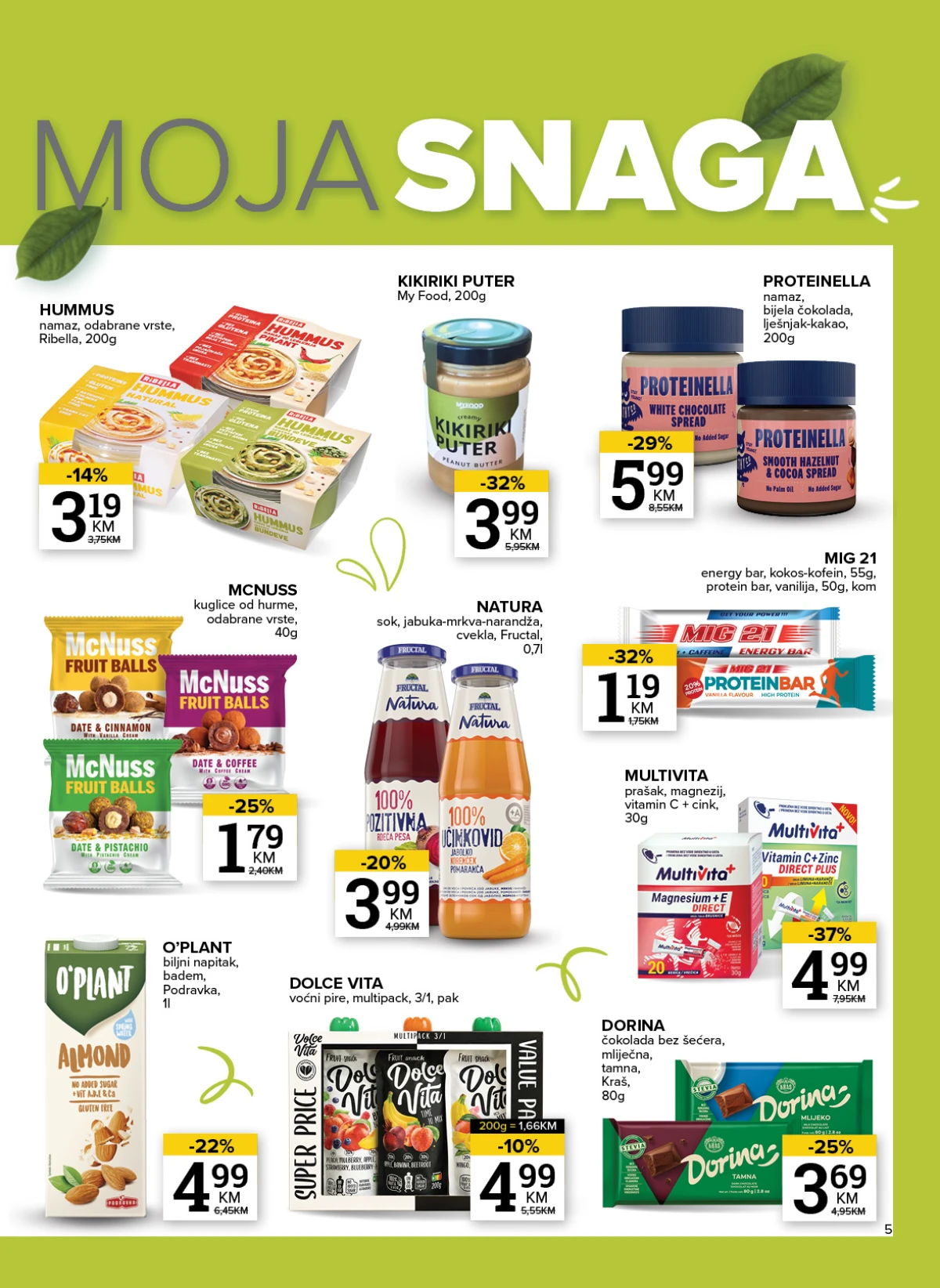 Konzum i Mercator katalog – zdrava hrana, namazi, proteinski proizvodi i napici