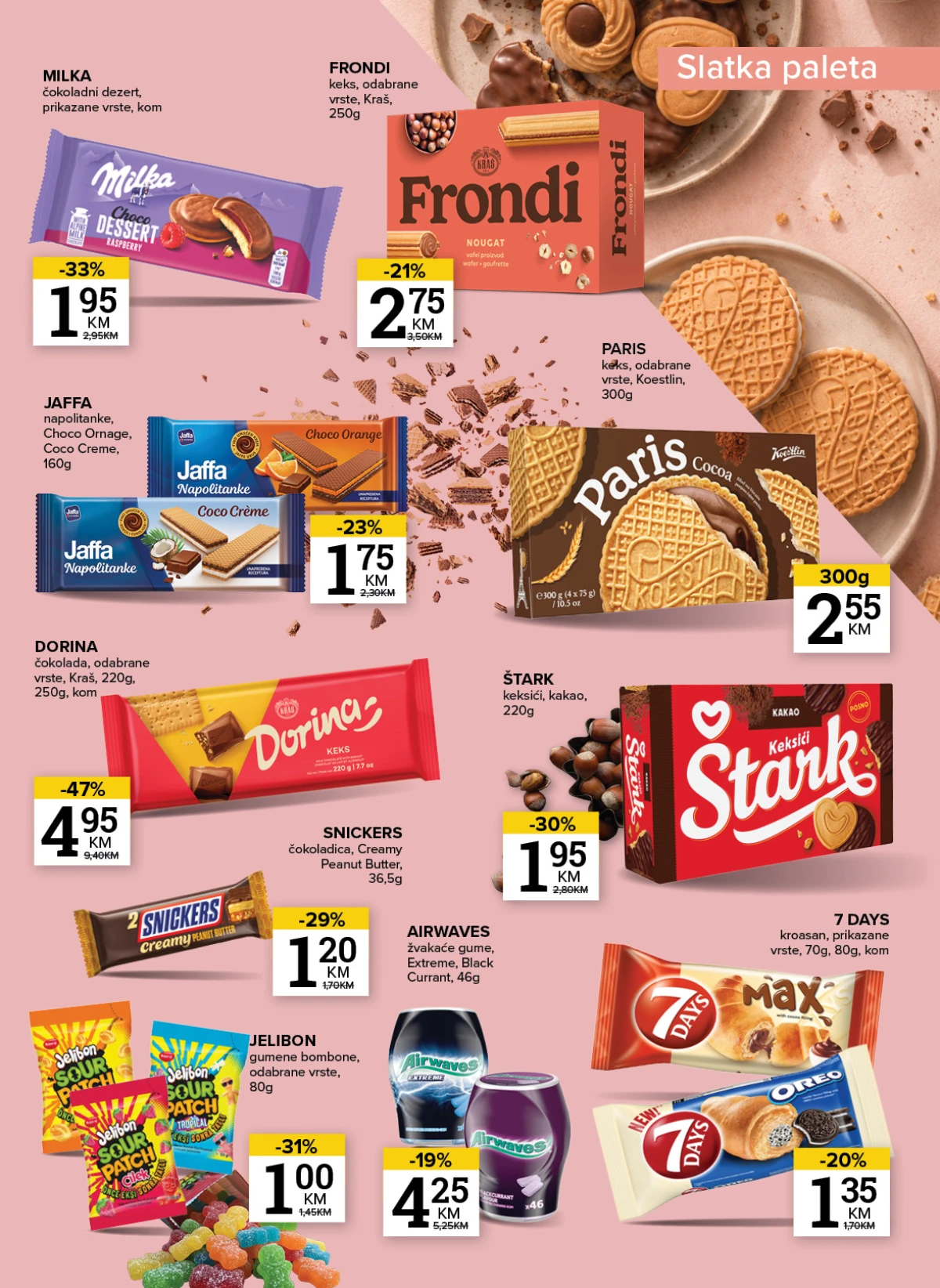 Konzum i Mercator katalog – čokolade, keksi, napolitanke i slatkiši