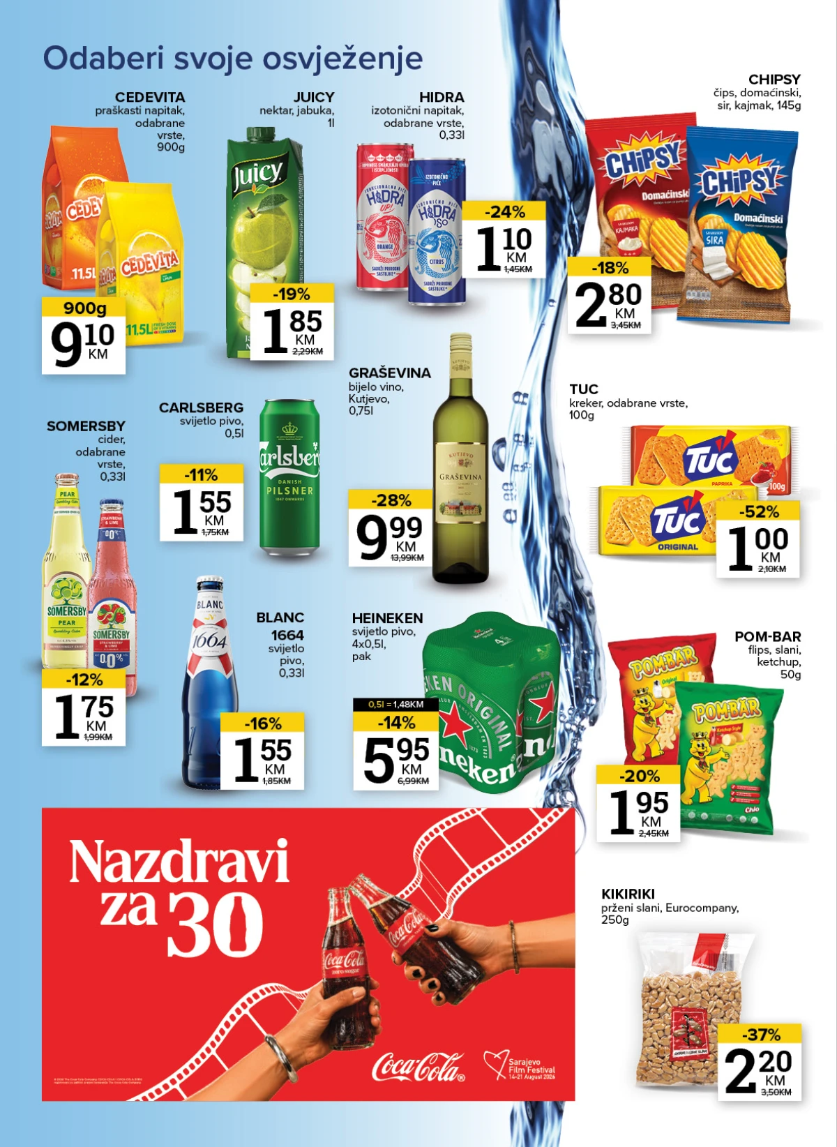 Konzum i Mercator katalog – sokovi, pivo, grickalice i osvježavajuća pića