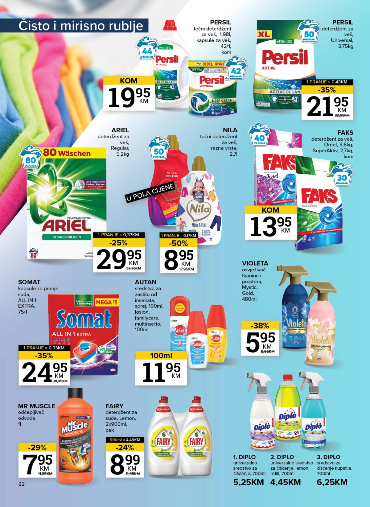 Konzum i Mercator katalog – deterdženti za veš, sredstva za suđe i čišćenje