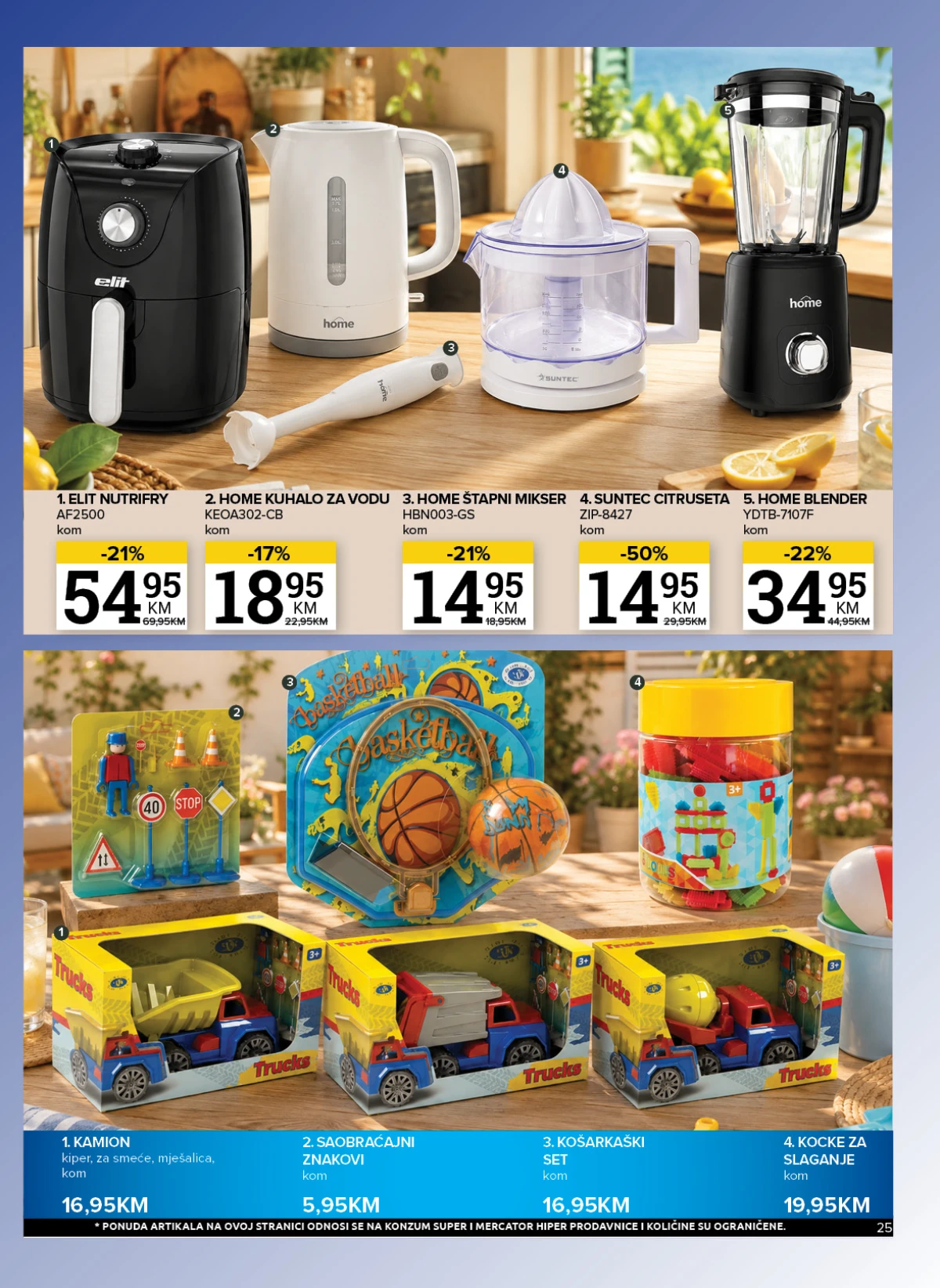 Konzum i Mercator katalog – mali kućanski aparati i igračke