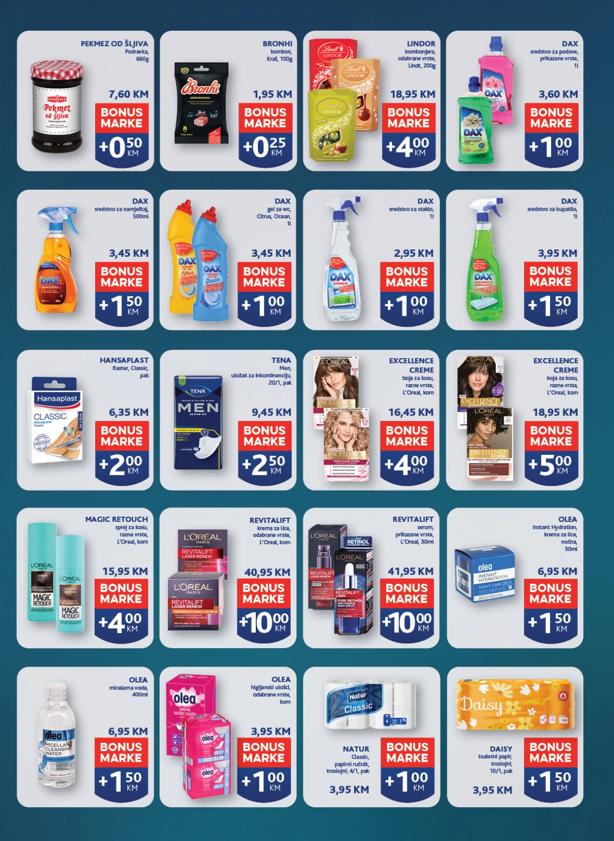 Konzum i Mercator Pika Bonus program – kozmetika, higijena i sredstva za čišćenje