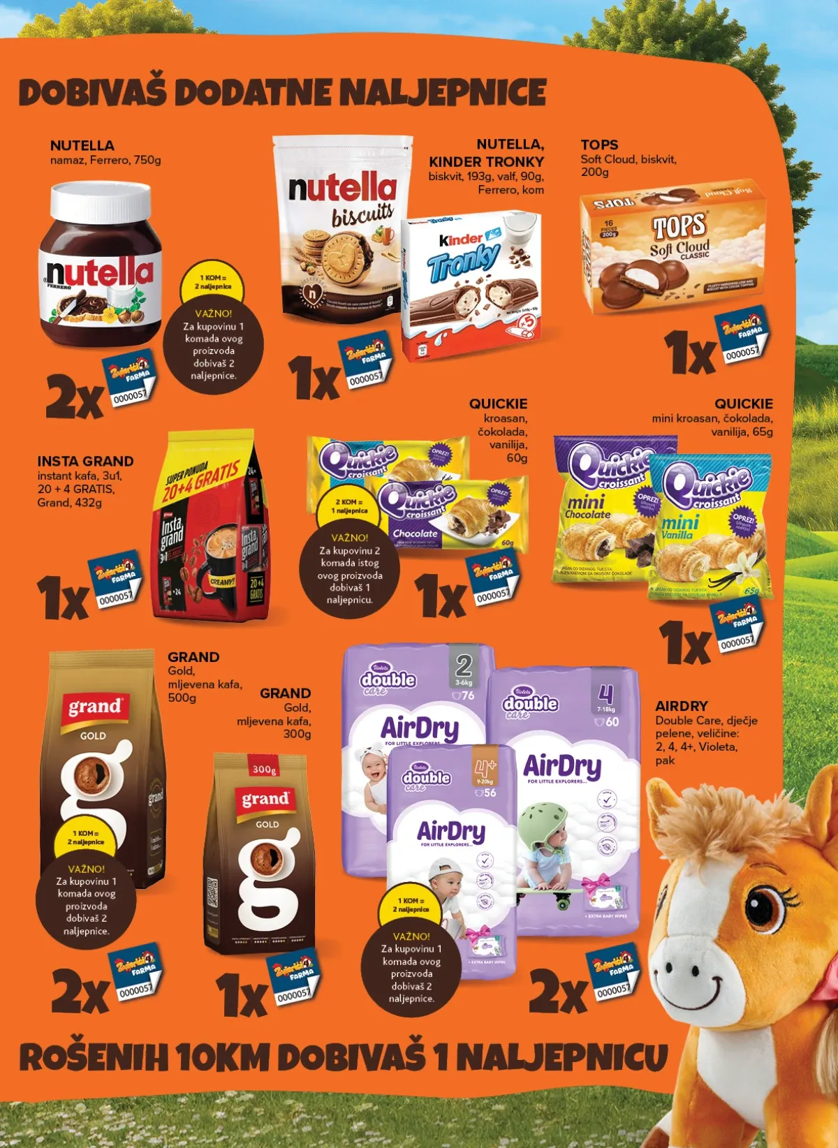 Konzum i Mercator katalog – Nutella namaz i Grand kafa donose dodatne Zvjerici 4 Farma naljepnice