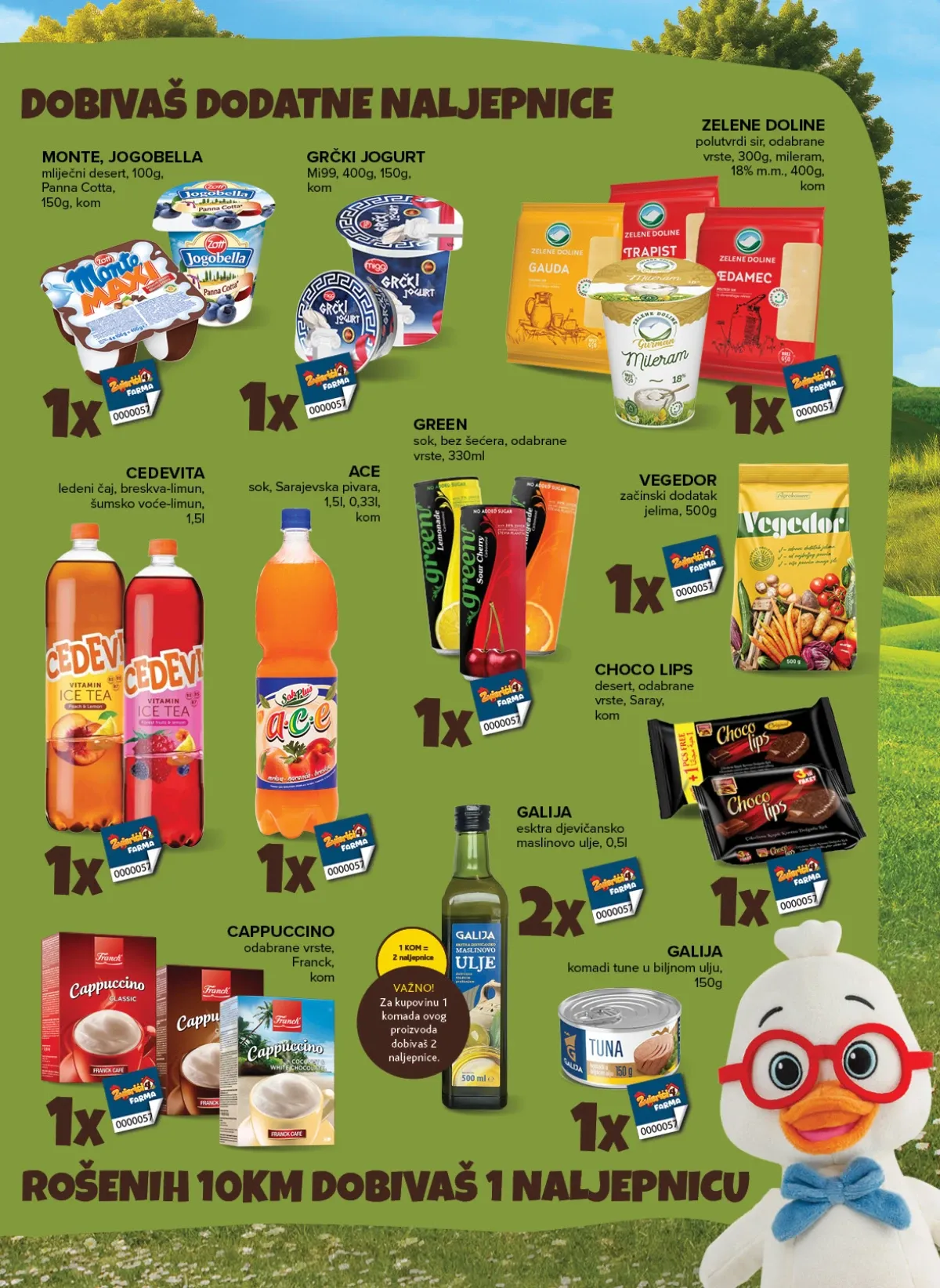Konzum i Mercator katalog – Zelene Doline sir i Cedevita napici u ponudi uz dodatne naljepnice