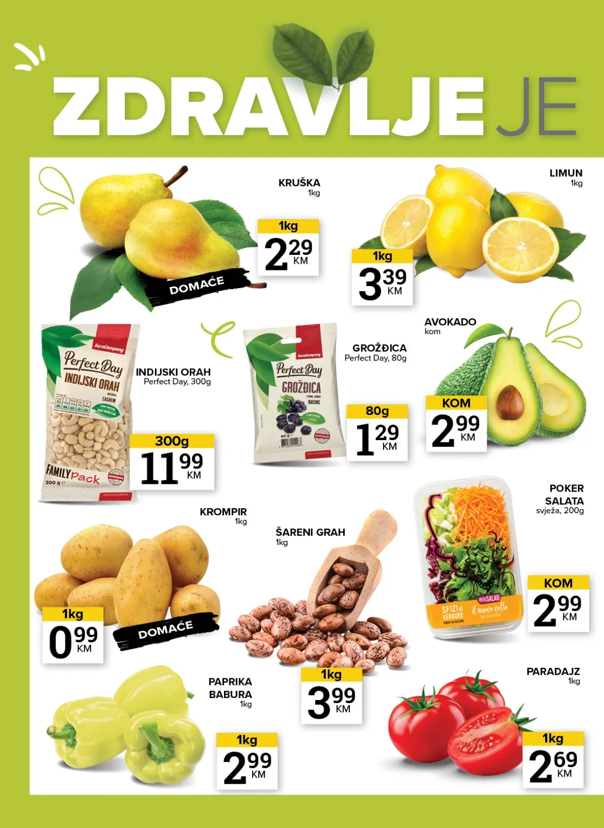 Konzum i Mercator katalog od 01.09. do 07.09.2026. – paprika babura i paradajz u ponudi svježeg voća i povrća