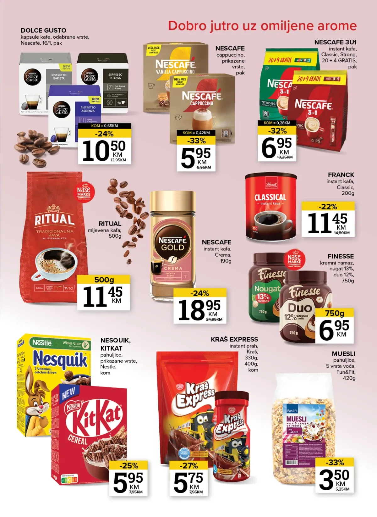 Konzum i Mercator katalog – Nescafé 3u1 instant kafa i Dolce Gusto kapsule uz sniženja do 32%