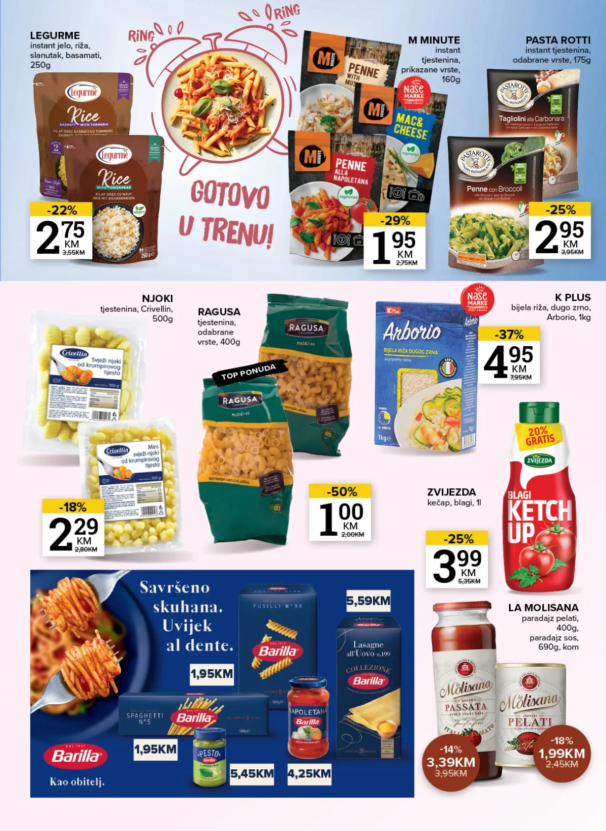 Konzum i Mercator katalog – Ragusa tjestenina i K Plus riža uz sniženja do 50%
