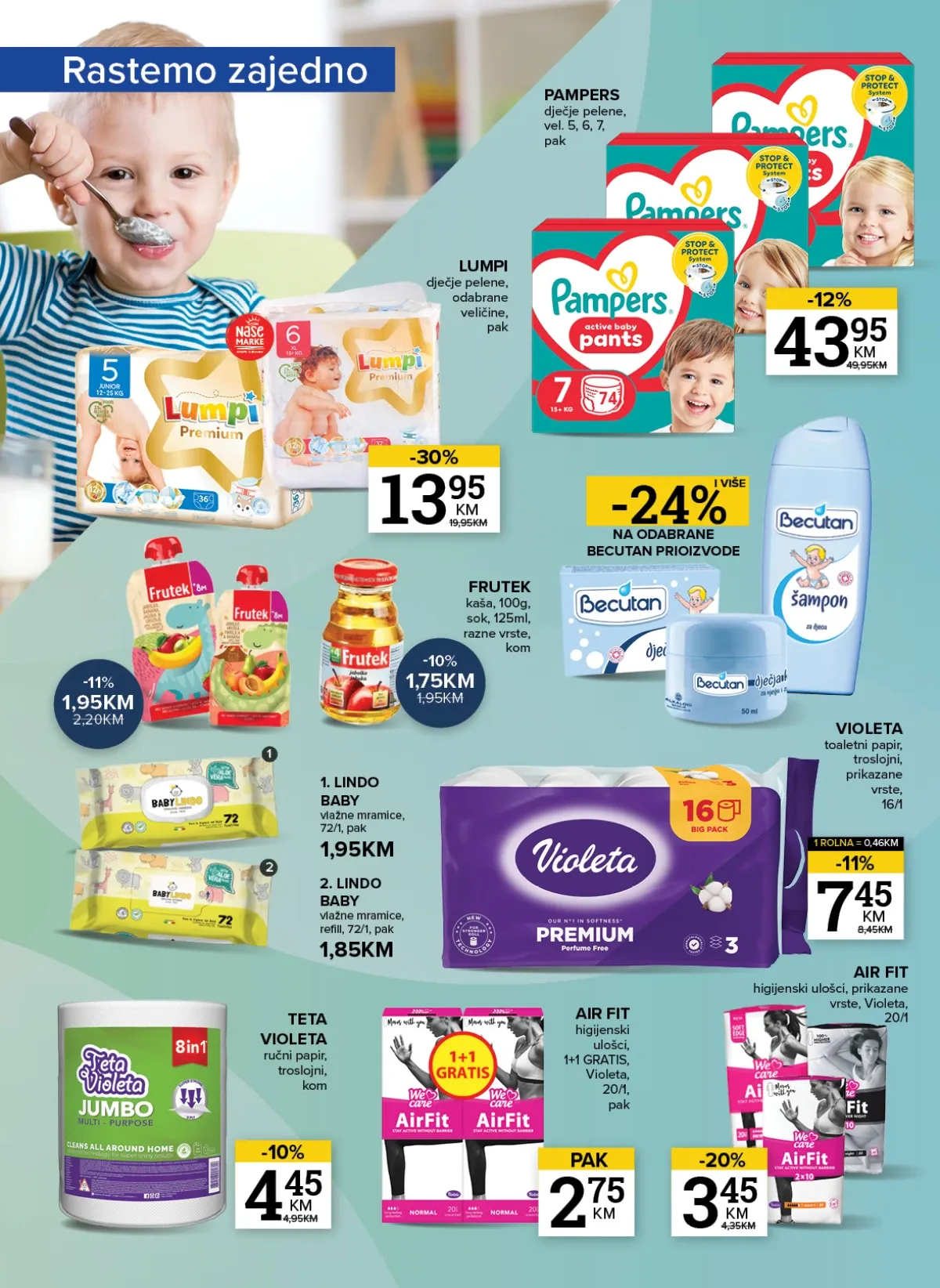 Konzum i Mercator katalog – Lumpi dječije pelene i odabrani Becutan proizvodi uz sniženja do 30%