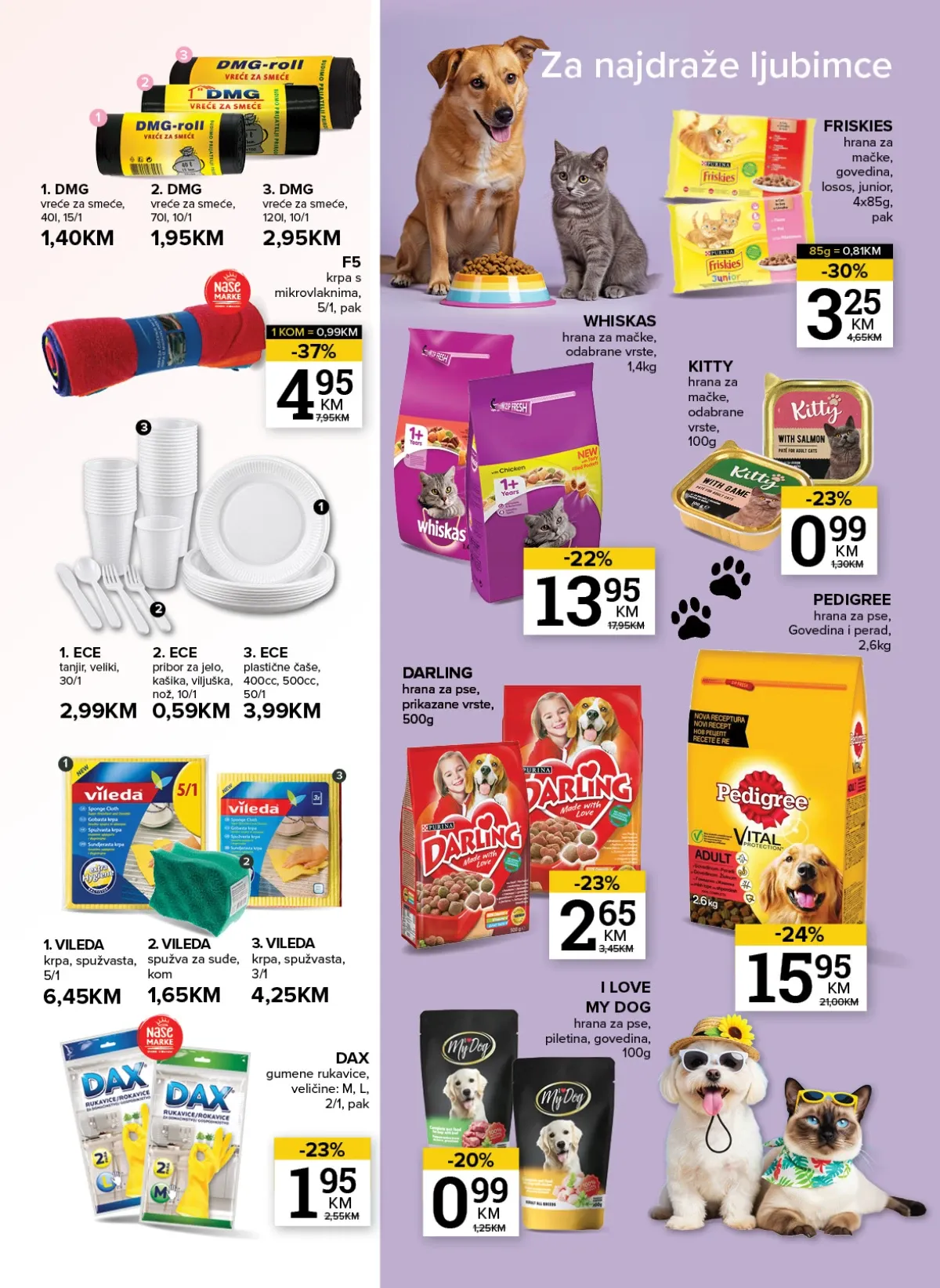 Konzum i Mercator katalog – FS krpe od mikrovlakana i Friskies hrana za mačke uz sniženja do 37%