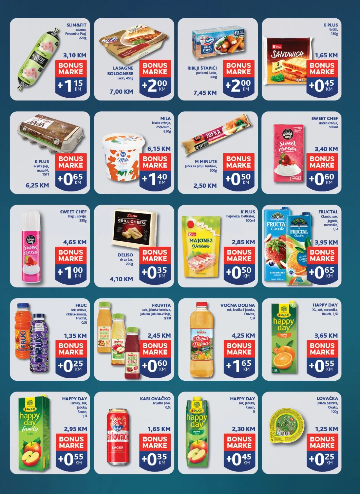Konzum i Mercator katalog – Ledo Lasagne Bolognese i Ledo panirani riblji štapići donose bonus marke
