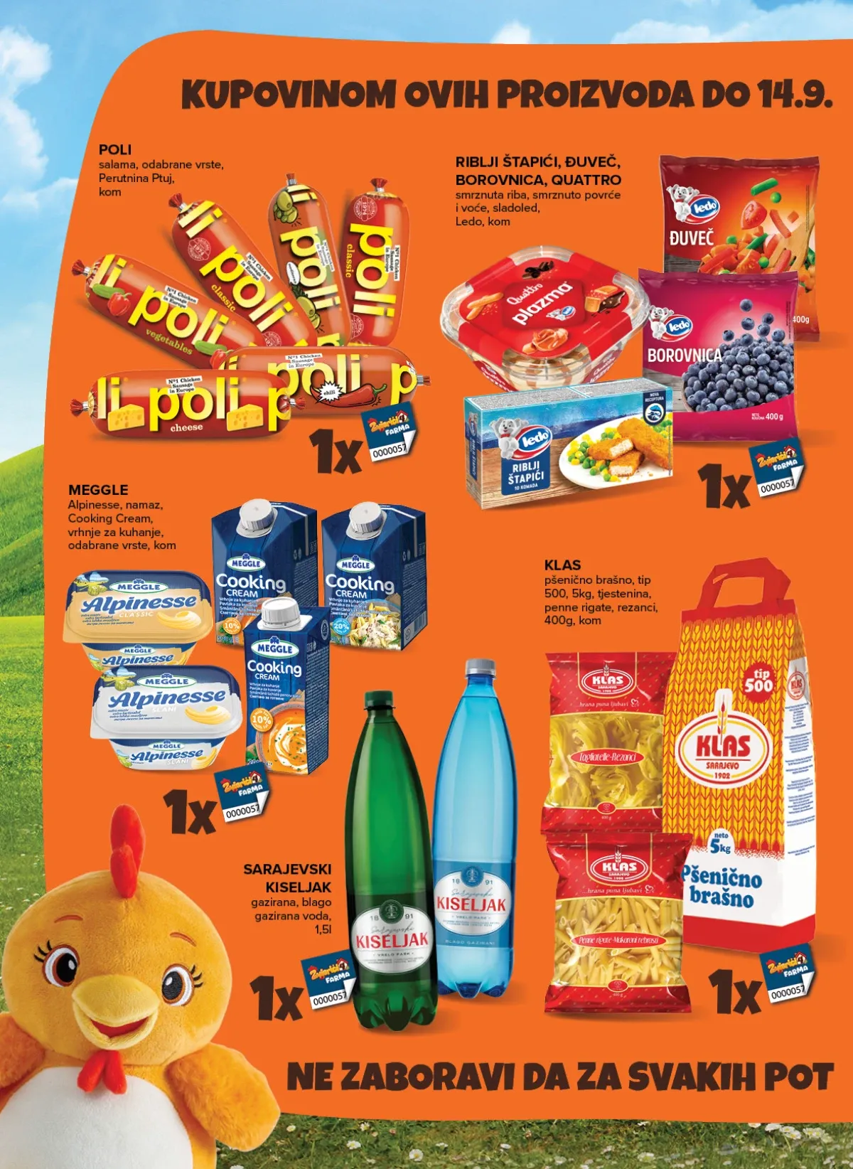 Konzum i Mercator katalog do 14.09.2026. – Poli, Meggle, Klas i Sarajevski kiseljak