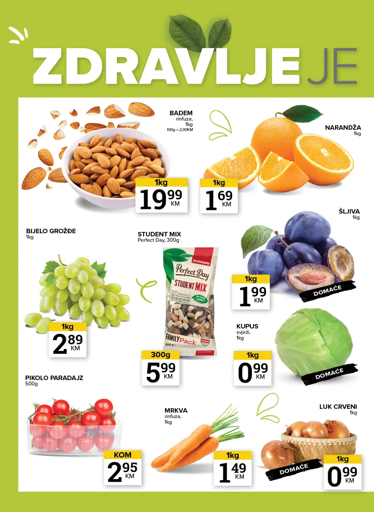 Konzum i Mercator katalog do 14.09.2026. – voće i povrće na akciji