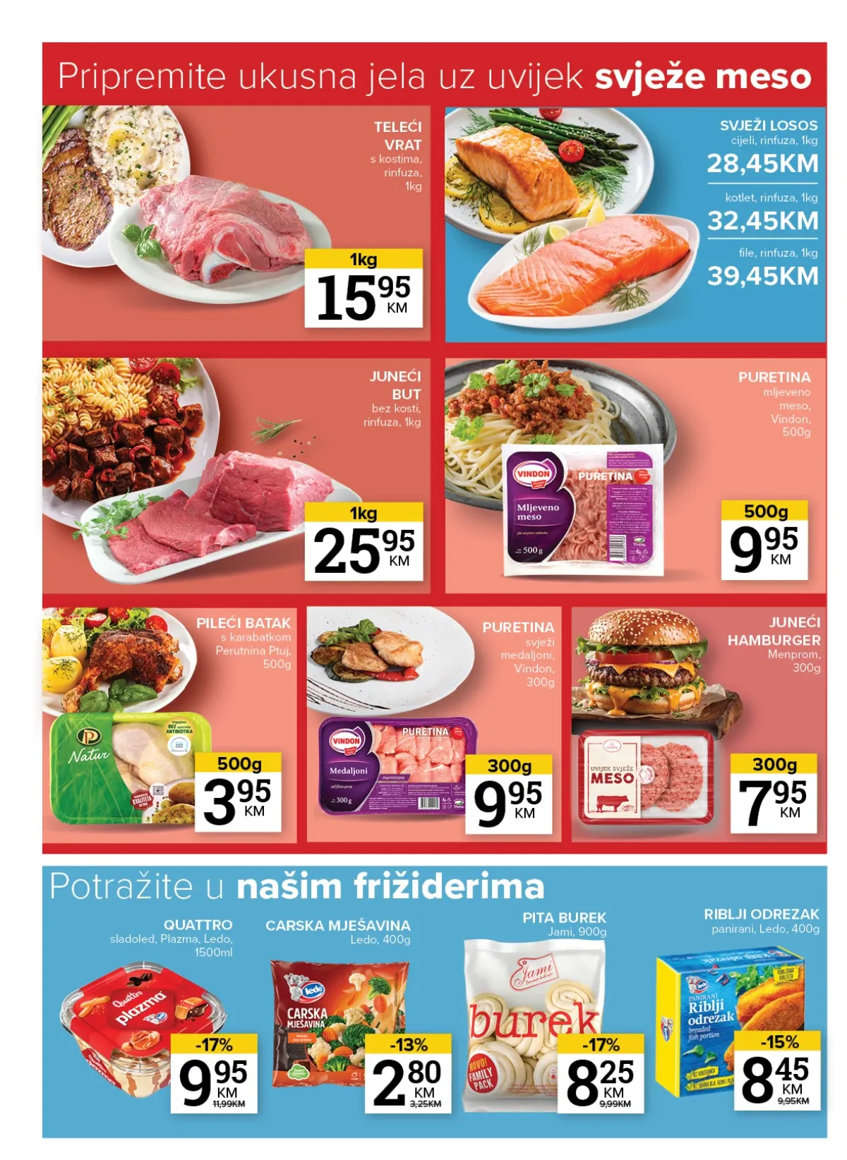 Konzum i Mercator katalog do 14.09.2026. – svježe meso i smrznuti proizvodi