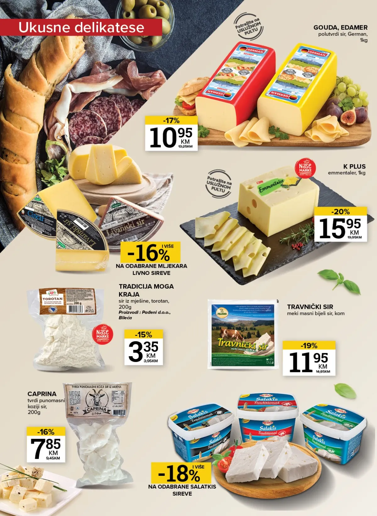 Konzum i Mercator katalog do 14.09.2026. – sirevi i delikatesi