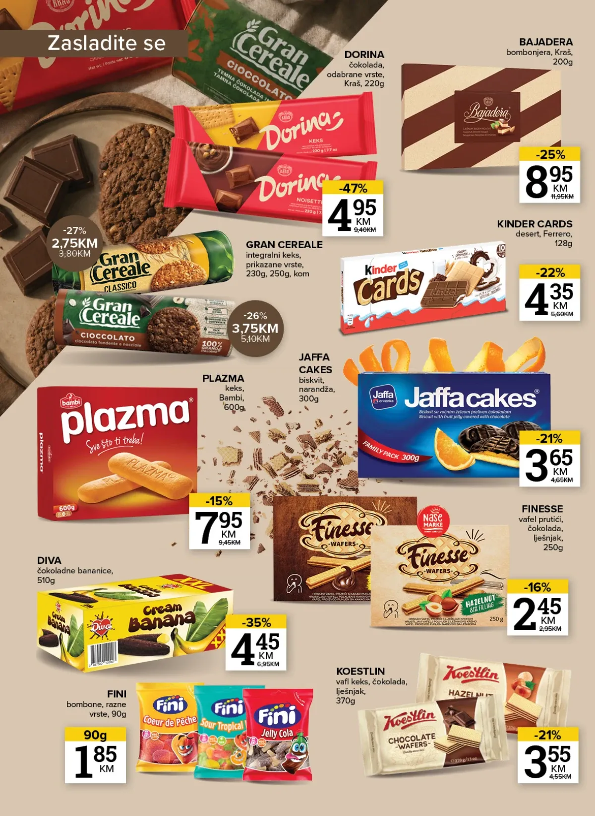 Konzum i Mercator katalog do 14.09.2026. – čokolade, keksi i slatkiši