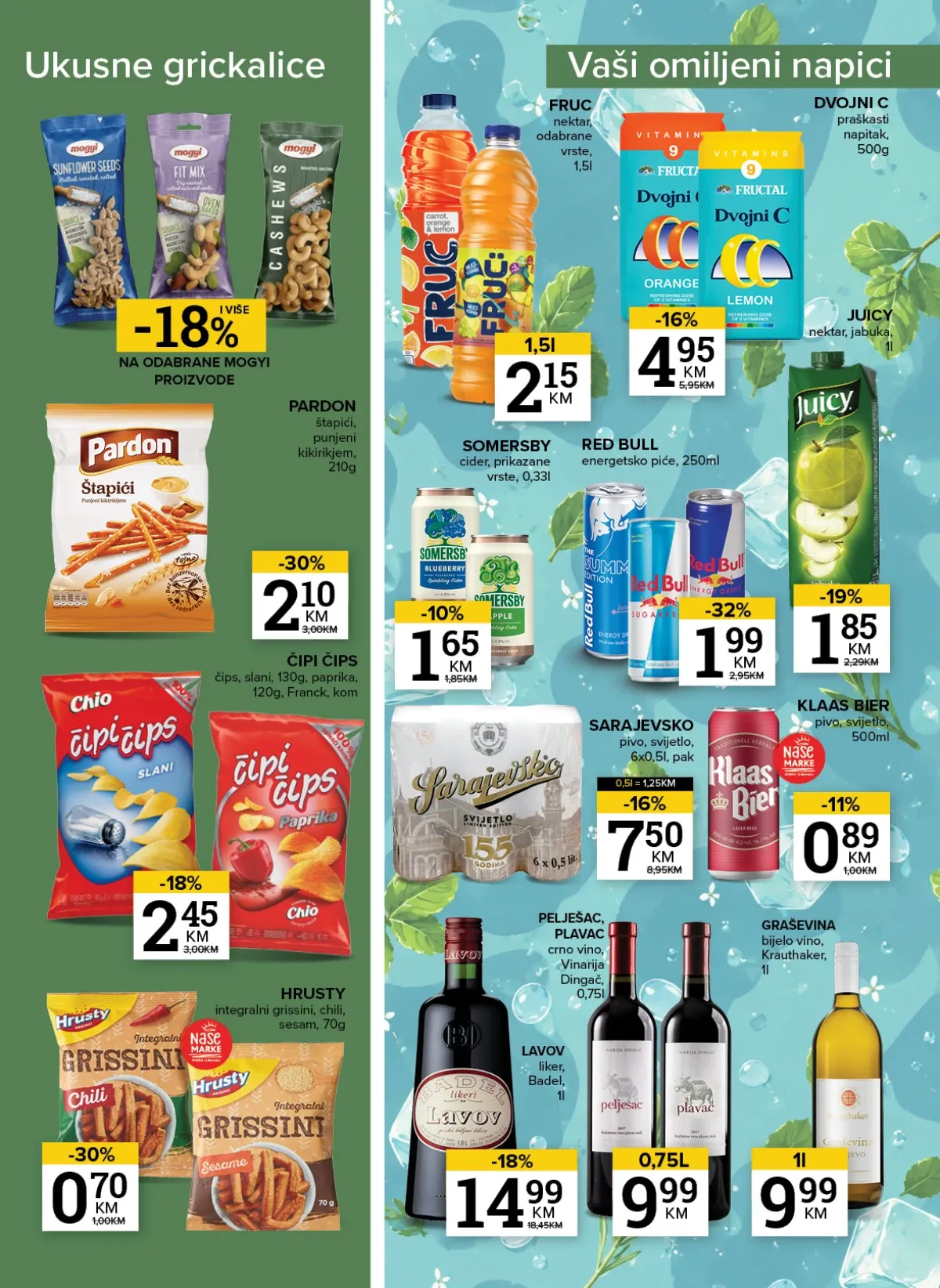 Konzum i Mercator katalog do 14.09.2026. – grickalice, sokovi i piće