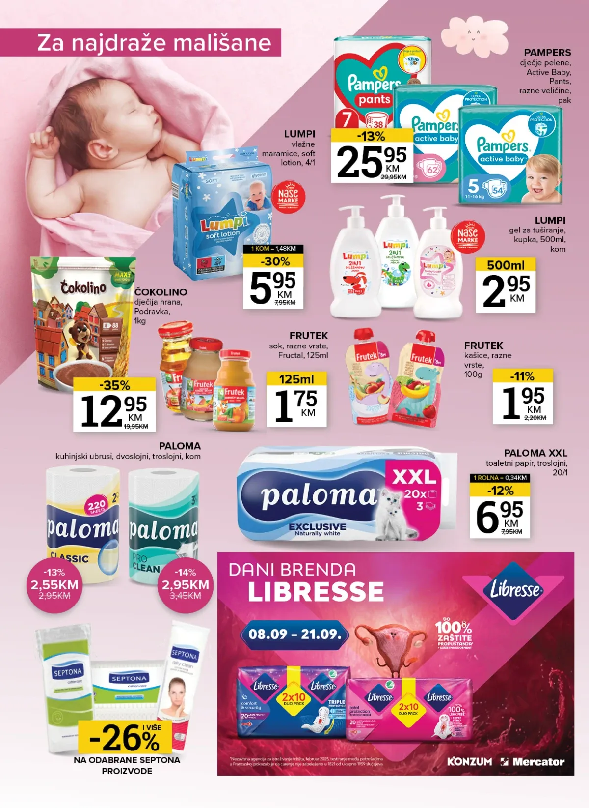 Konzum i Mercator katalog do 14.09.2026. – proizvodi za bebe i djecu