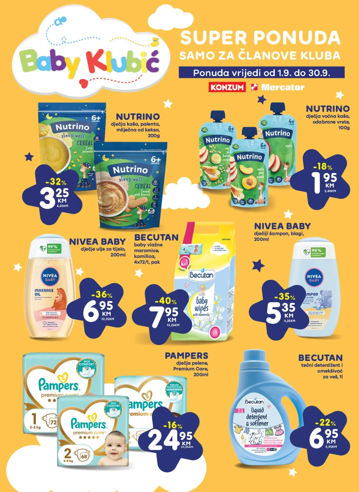 Konzum i Mercator Baby Klubica ponuda do 30.09.2026.