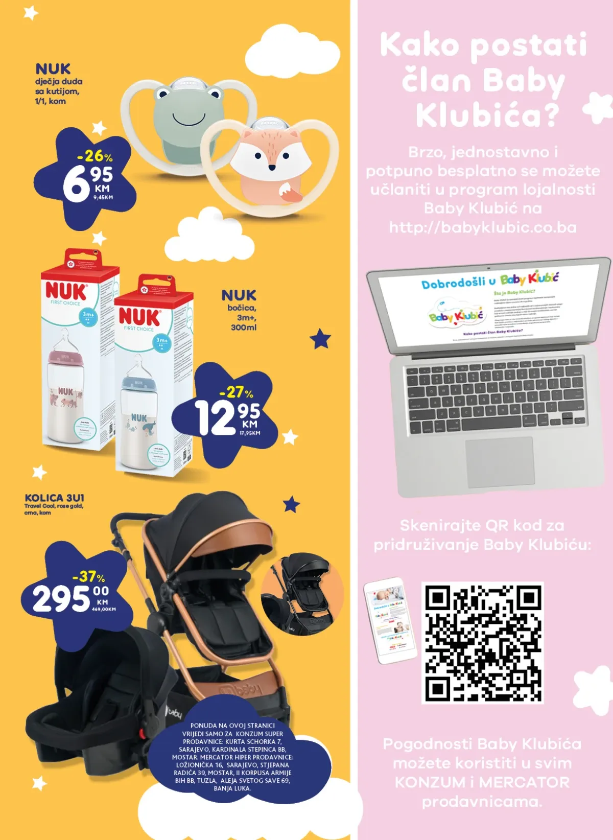 Konzum i Mercator Baby Klubica – NUK proizvodi i kolica