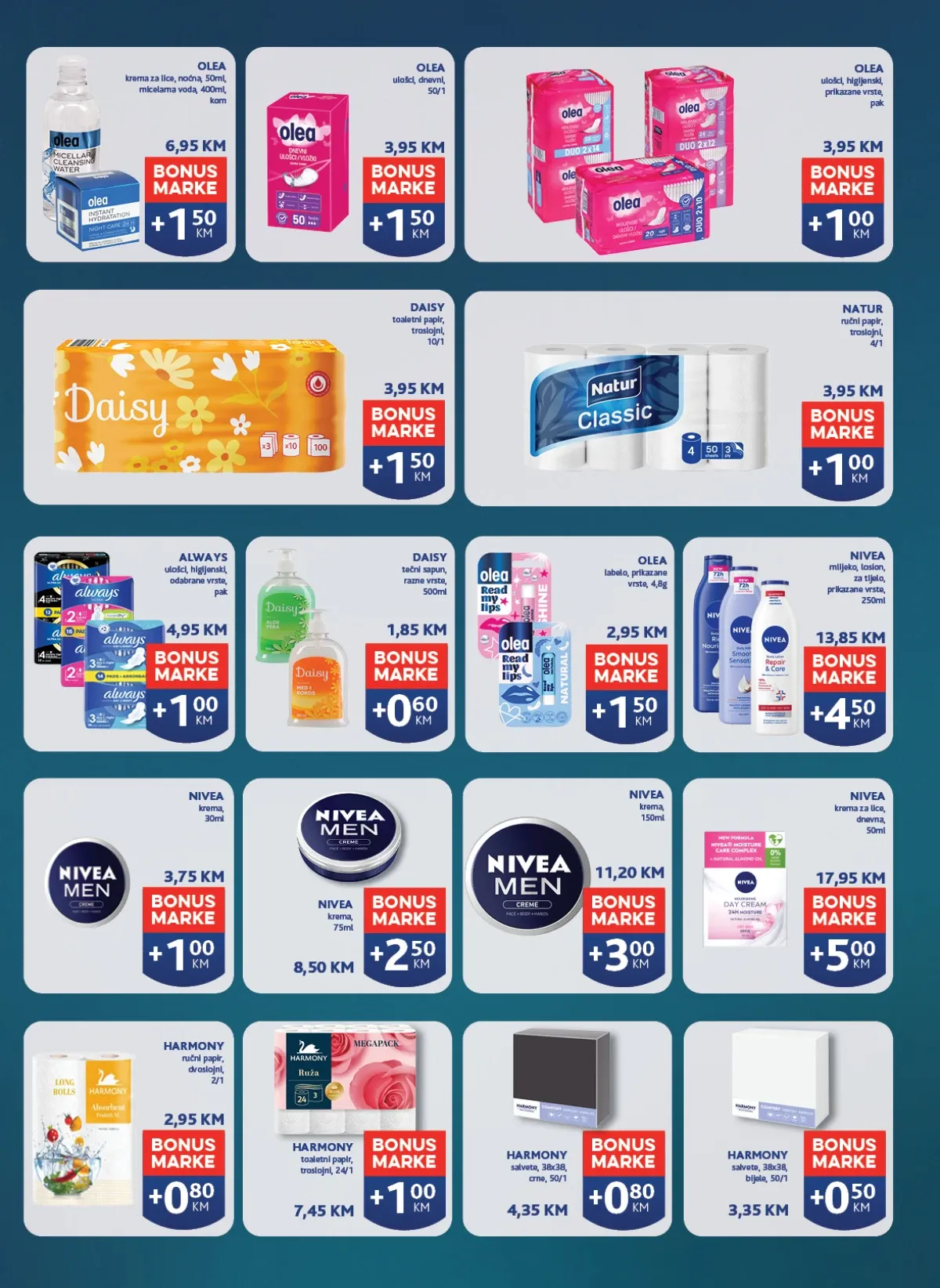 Konzum i Mercator katalog – Bonus Marke na kozmetiku i higijenu