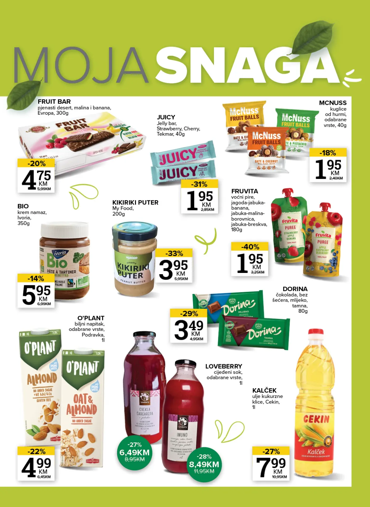 Konzum i Mercator zdrava hrana, namazi, sokovi i ulje na akciji